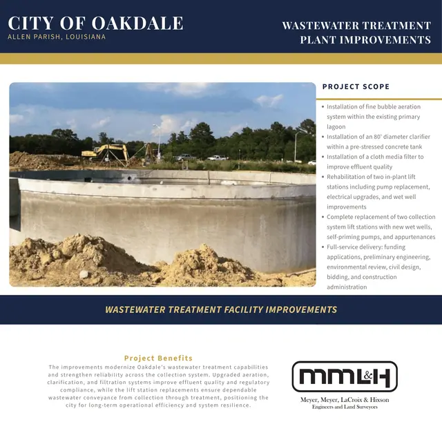 Project sheet: City of Oakdale Wastewater Treatment Plant Improvements